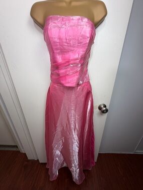 Aspeed Barbie Pink Shimmery Crystals Corset 2Pc Vintage Y2K Prom Dress NWOT XS